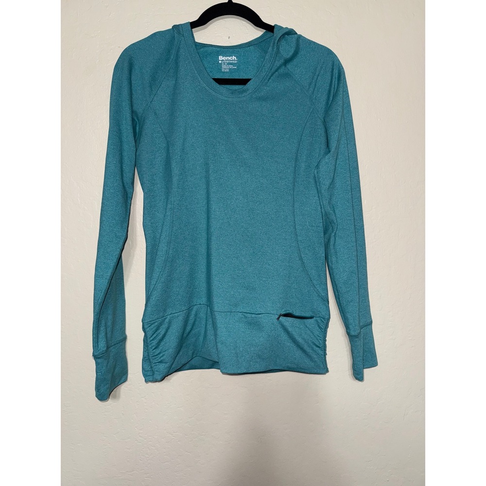 Bench‎ Urbanwear Teal Heathered Long Sleeve Hoodie Athletic Top Women's M